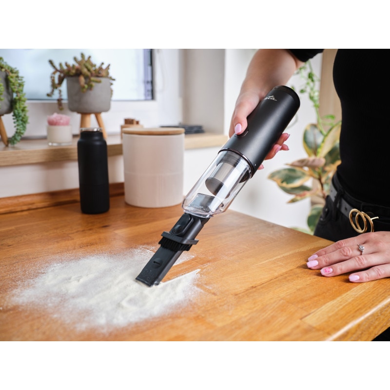 Aspirator fara fir ETA HANDY GO 0253 90000, motor BLDC digital, 65 W, Li-Ion 7, 2 V, 2600 mAh, 85 ml, negru