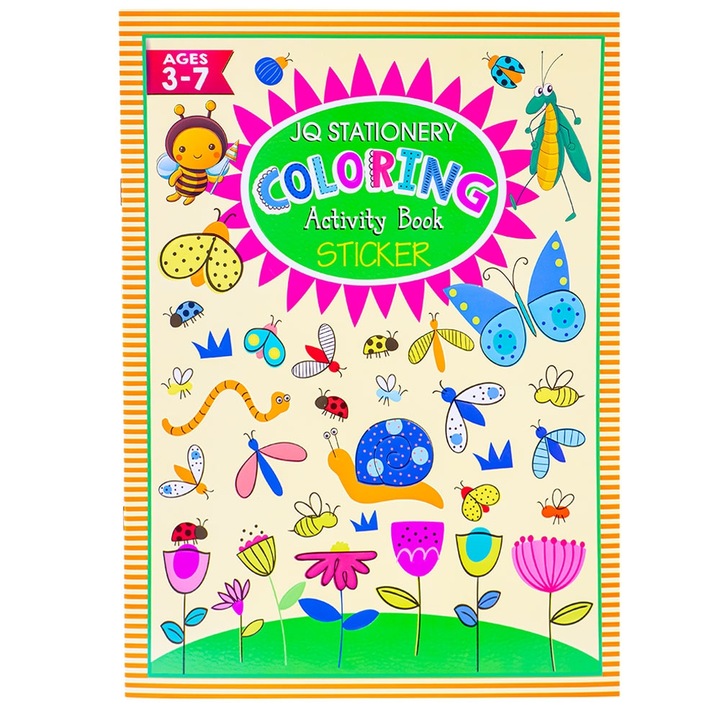 Caiet de colorat A4 + stickere, 16 file