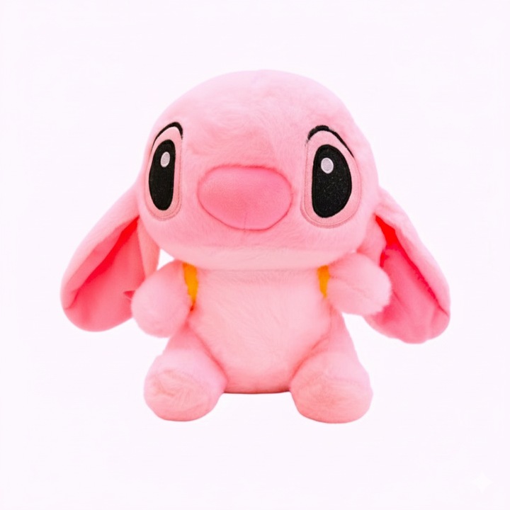 Stitch Plus cu Rucsac Galben, 20cm, Plus, Antialergică, Ros