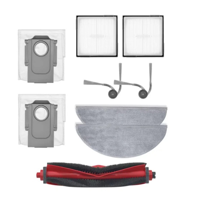 Roborock Q10 PF+, Q10 X5+ kompatibilis tartozékkészlet, szűrőkkel, porzsákokkal, felmosókendőkkel, oldalkefékkel és főkefével