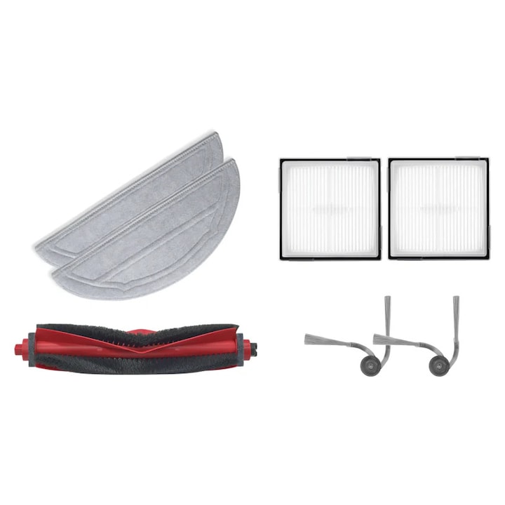 7 db-os tartozékkészlet Roborock Q10 VF/ VF+, Q10 S5/S5+ porszívóhoz, 2x felmosókendő, 2x szűrő, 2x oldalkefe, 1x főkefe