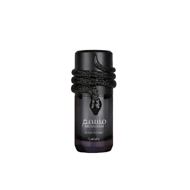 Lattafa Musamam Black Intense, Apa de Parfum Unisex, note florale-lemnoase, 100ml
