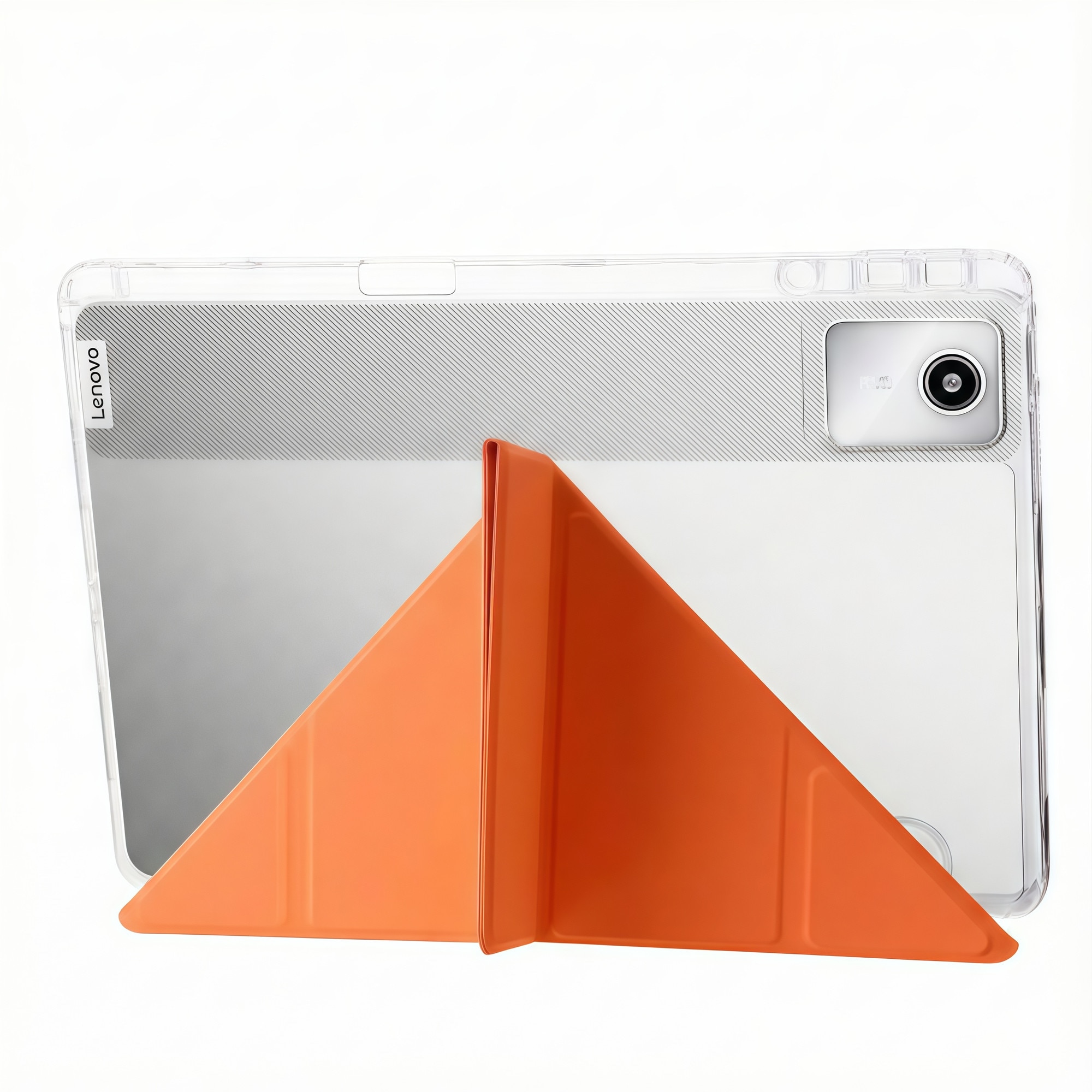 Husa Smart Cover Omelivon pentru Lenovo Tab M11, Stand Pliabil tip Y, Portocalie, 11 inch