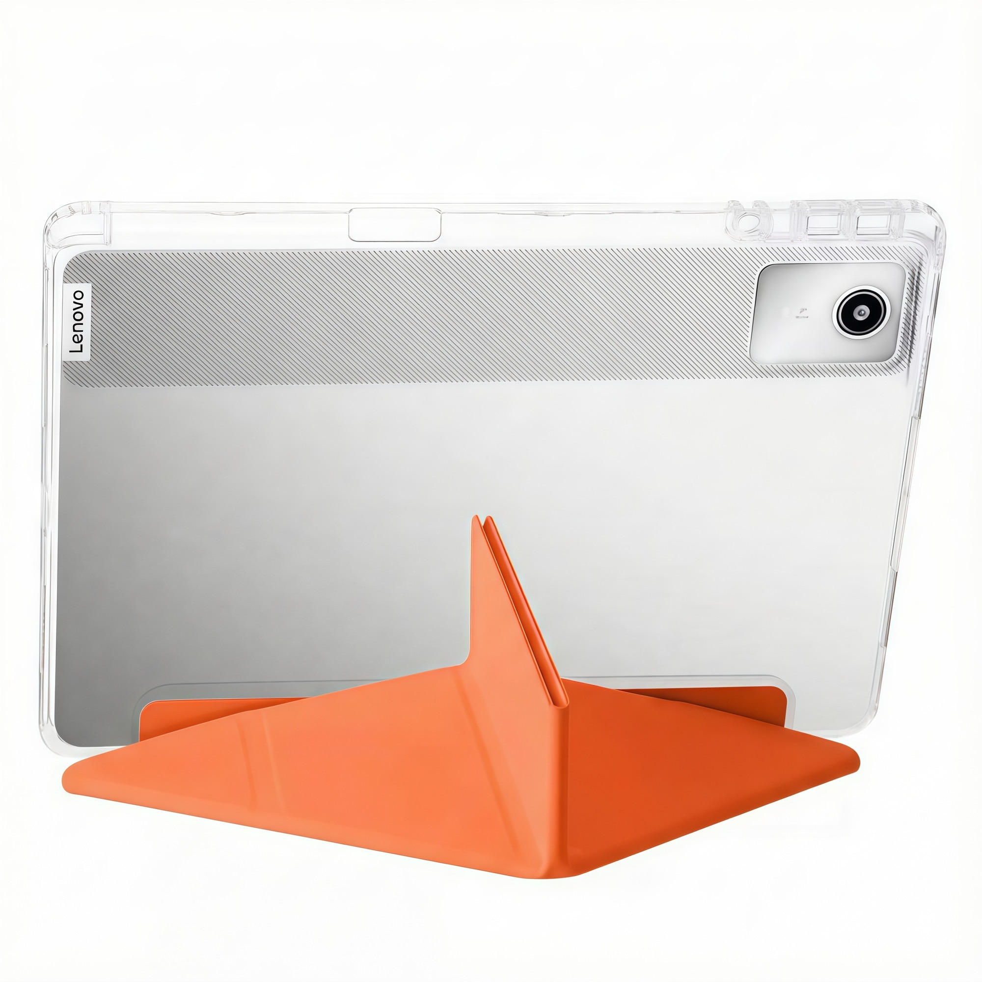 Husa Smart Cover Omelivon pentru Lenovo Tab M11, Stand Pliabil tip Y, Portocalie, 11 inch