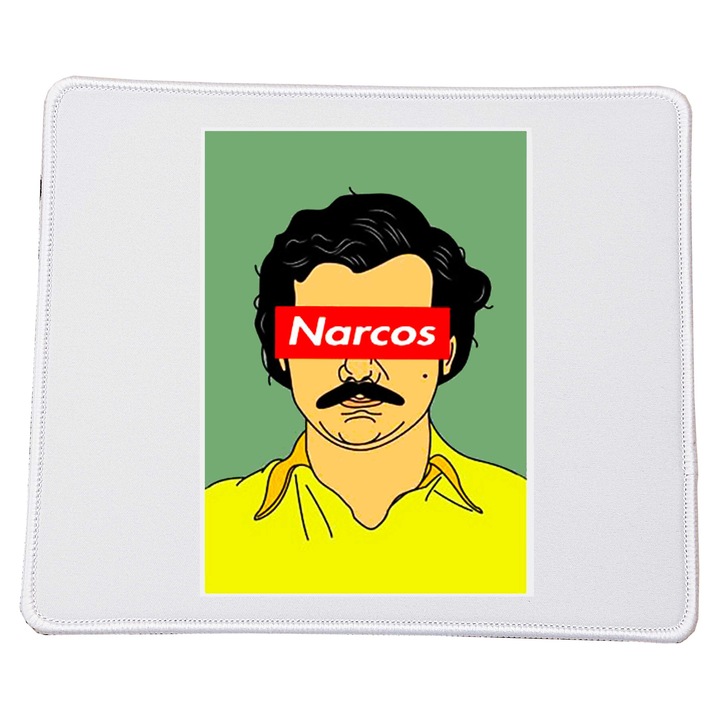 Mousepad Narcos No.12, 23x20cm, suprafata imprimata de calitate, baza din cauciuc antiderapant