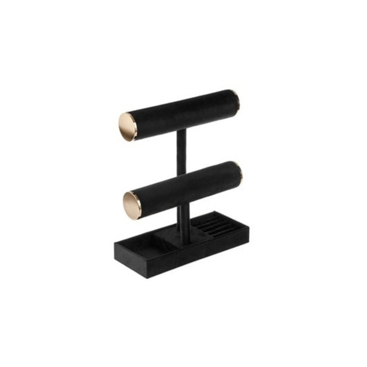 Organizator bijuterii, Negru, Catifea, 24x10x27.5cm