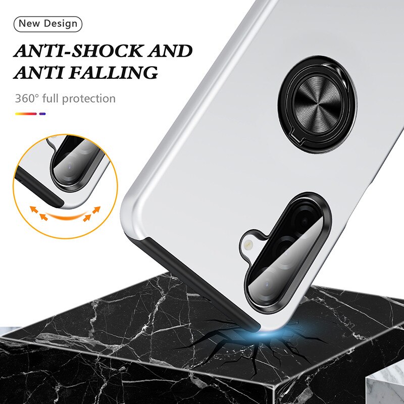 Husa telefon, Subtire, Magnetica, Cu Inel Metalic, compatibila cu Samsung Galaxy A17 / A26, Argintiu