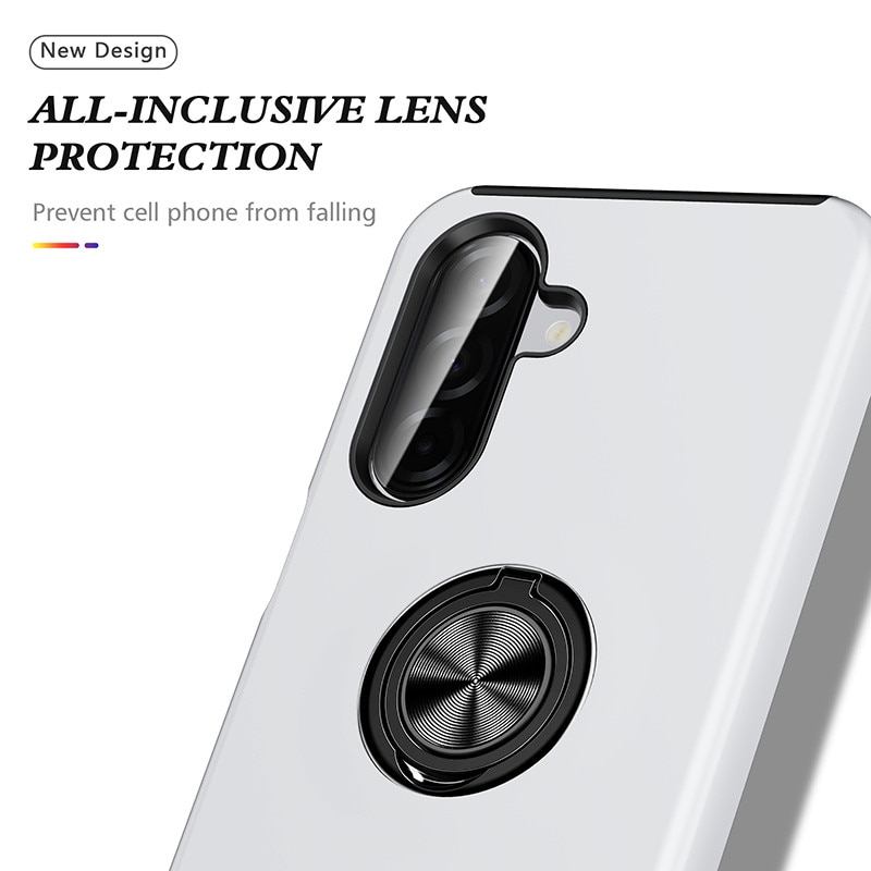 Husa telefon, Subtire, Magnetica, Cu Inel Metalic, compatibila cu Samsung Galaxy A17 / A26, Argintiu