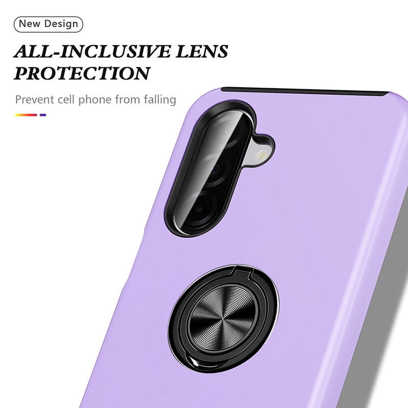 Husa Subtire Magnetica cu Inel compatibila cu Samsung Galaxy A37, Antiglont, Violet
