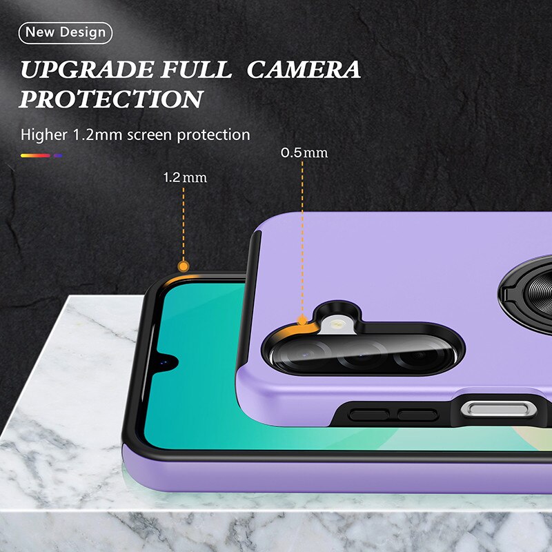 Husa Subtire Magnetica cu Inel compatibila cu Samsung Galaxy A37, Antiglont, Violet
