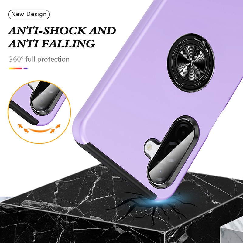 Husa Subtire Magnetica cu Inel compatibila cu Samsung Galaxy A37, Antiglont, Violet