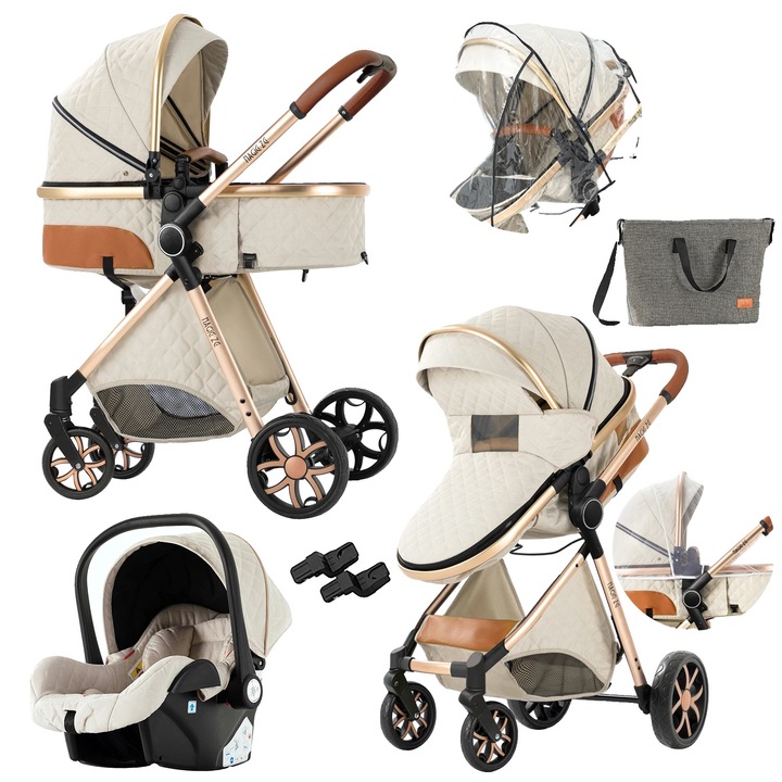 Marsupiu 3-in-1, alb, pentru bebelusi, capacitate 20 kg, pliabil