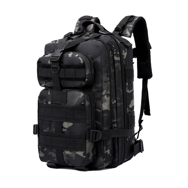 Rucsac, 30L, Camo, material nylon de inalta densitate, compartimente multiple, port USB