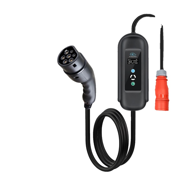 Incarcator EV, 11KW, curent ajustabil, fara adaptor, 5m, 11x34cm