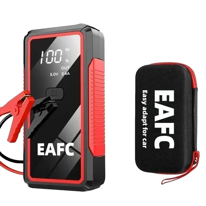 Redresor auto 2000A cu cutie, functie de power bank, 8000-10000 mAh, portabil