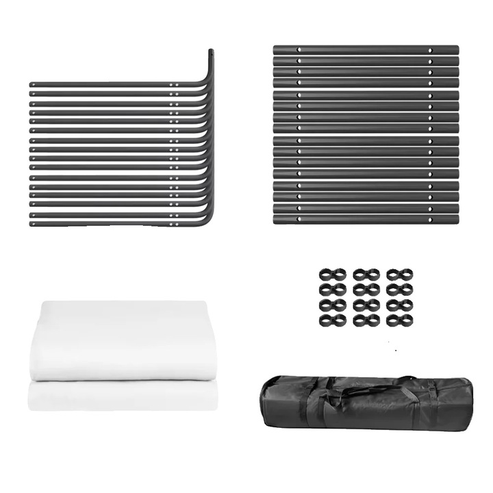 Cadru suport pentru fundal foto, Green Screen, camera de schimb in aer liber, alb, dimensiuni ajustabile