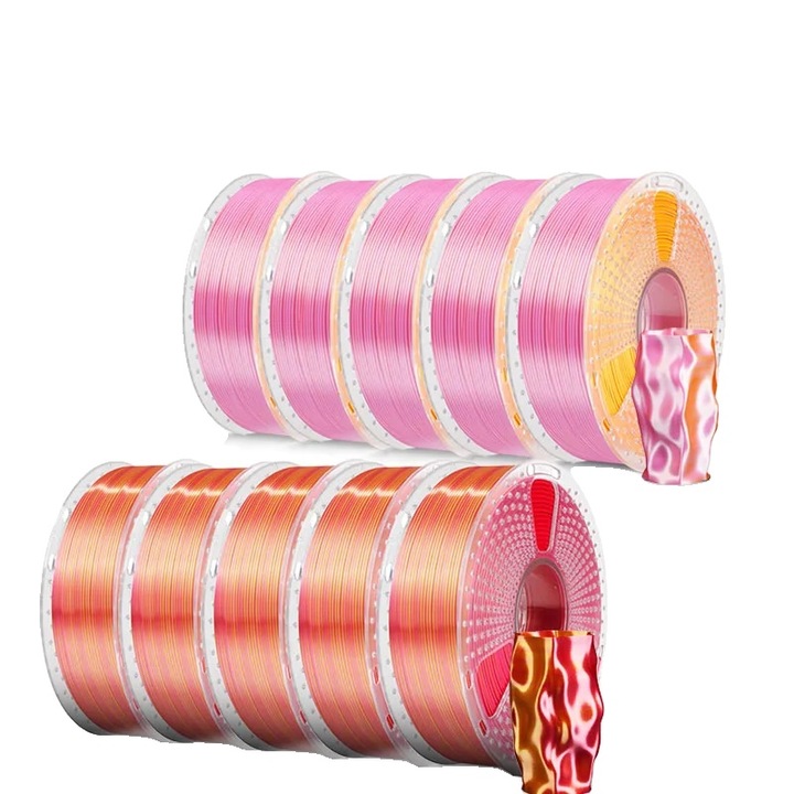 Filament 3D, Silk PLA, optiuni de culori duale, 1.75mm, 330m