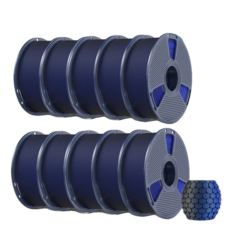 Filament PLA, 330m, Tangle-Free, Negru Albastru