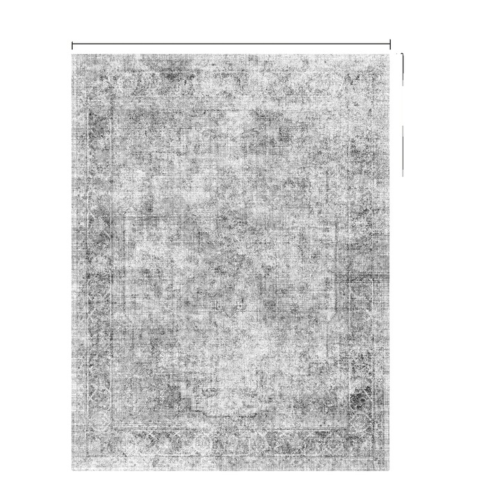 Килим, сив, винтидж бохо дизайн, 100% полиестерен материал, 160x230см