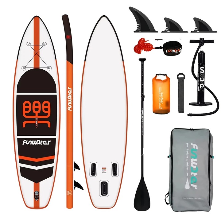 Placa de windsurf gonflabila, stabilitate extra, constructie durabila, 335x84cm