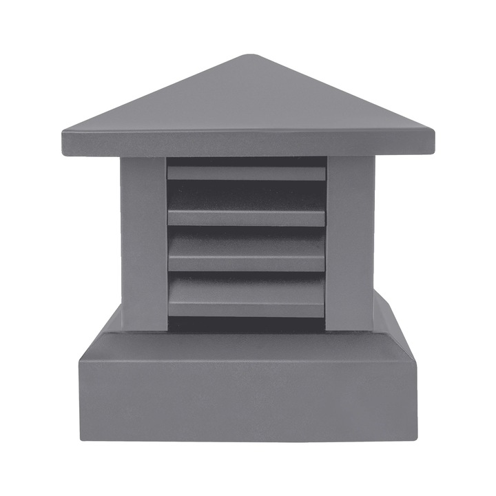 Capac cos de fum, aluminiu, design modern, gri inchis, 25.5x25.5cm, 27x27cm, 30cm