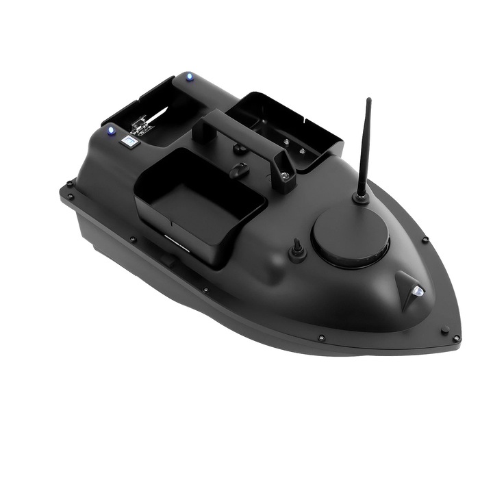 Лодка за захранка, обхват 500 м, капацитет 2 кг, черна
