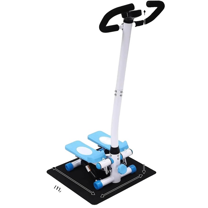 Lépcsőzőgép, kompakt kialakítás, állítható fogantyúk, fekete