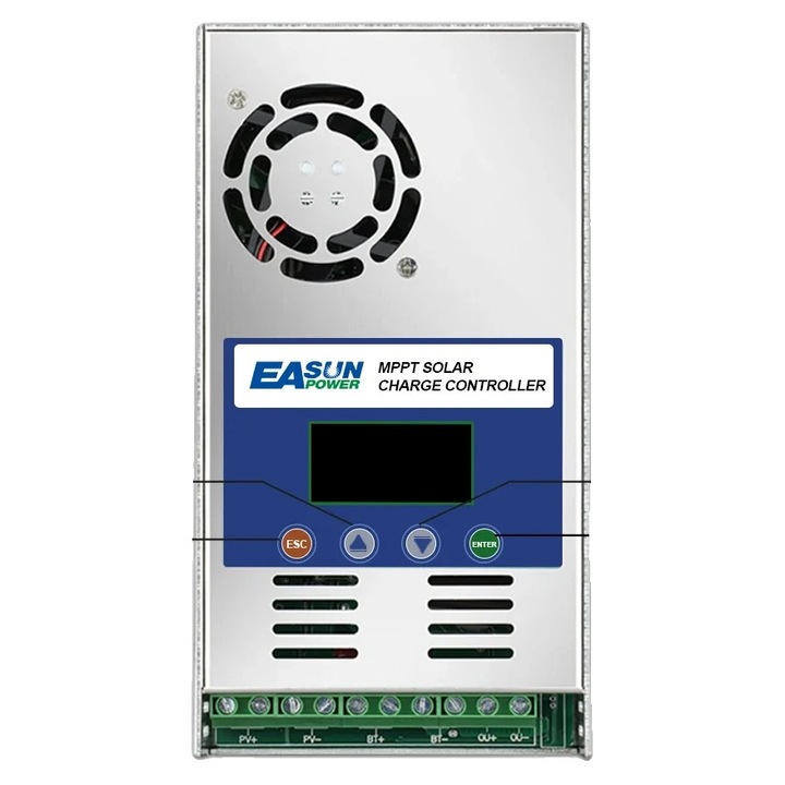 Controler de incarcare solar, 60A, moduri de incarcare multi-etap, 12V/24V, protectie la scurtcircuit, ventilator de racire