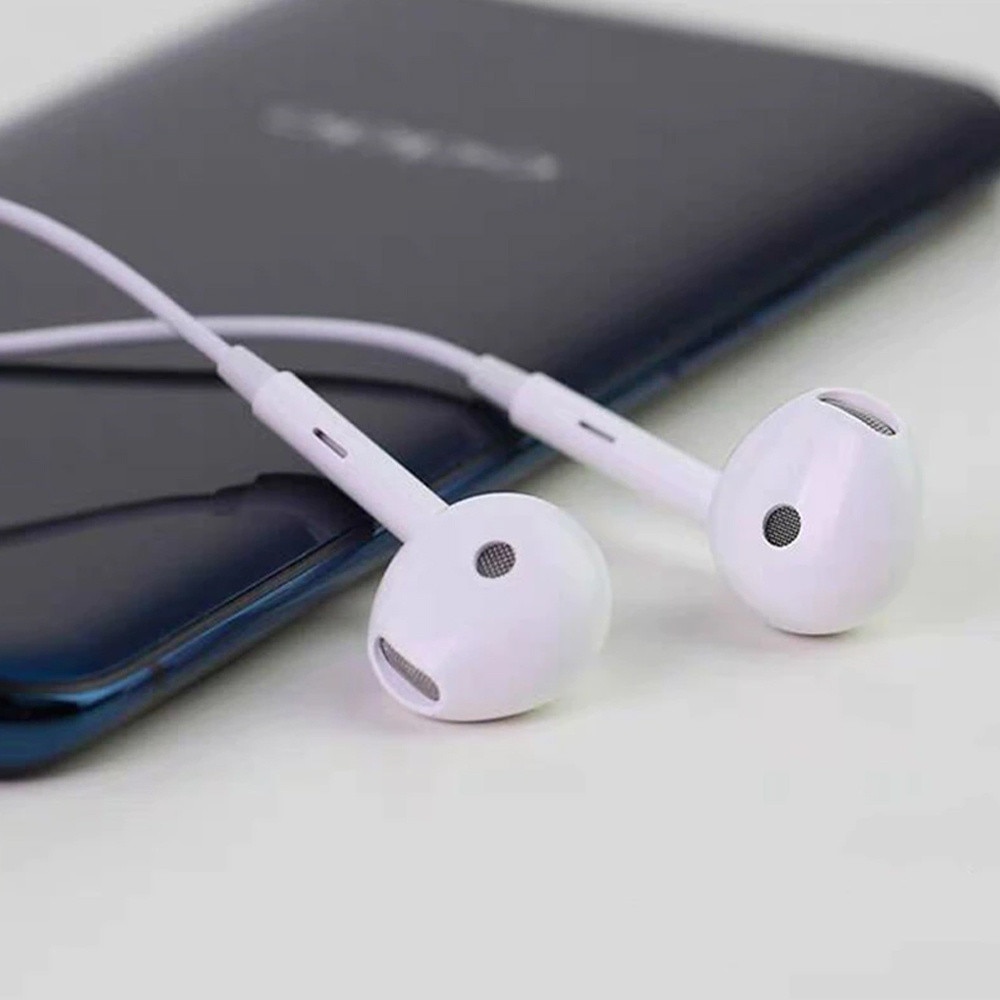 Casti cu fir OPPO MH156, jack 3.5mm, microfon, 115cm, alb