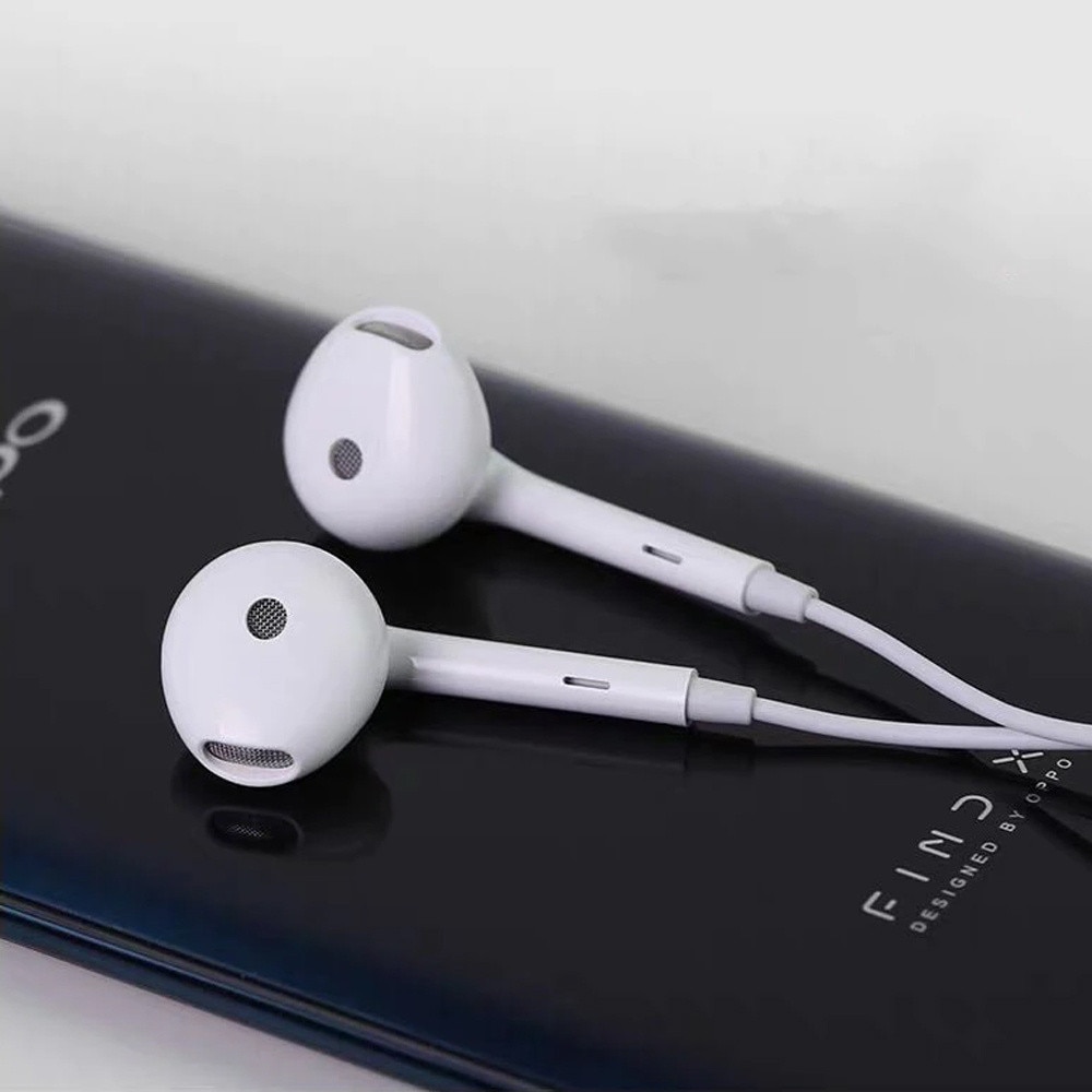 Casti cu fir OPPO MH156, jack 3.5mm, microfon, 115cm, alb