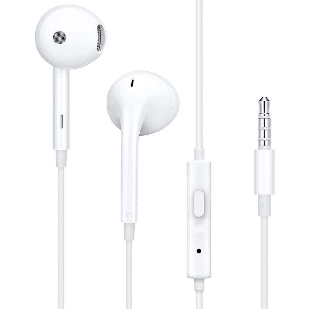 Casti cu fir OPPO MH156, jack 3.5mm, microfon, 115cm, alb