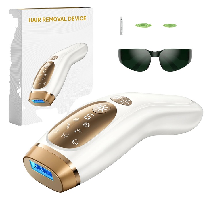 Електрически епилатор, IPL технология, 9 скорости, бял