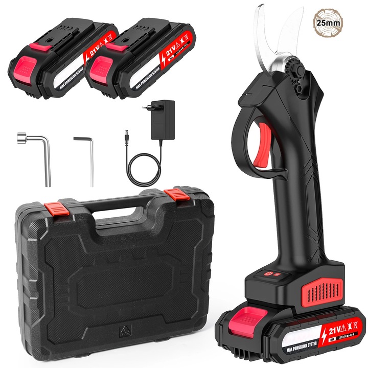 Foarfeca electrica, Negru, 2 baterii