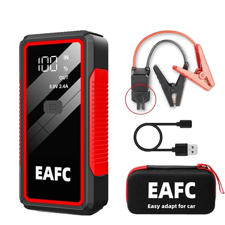 Redresor auto, 2000A, incarcare USB, Smart clip Box, 12V, 20000-30000 mAh