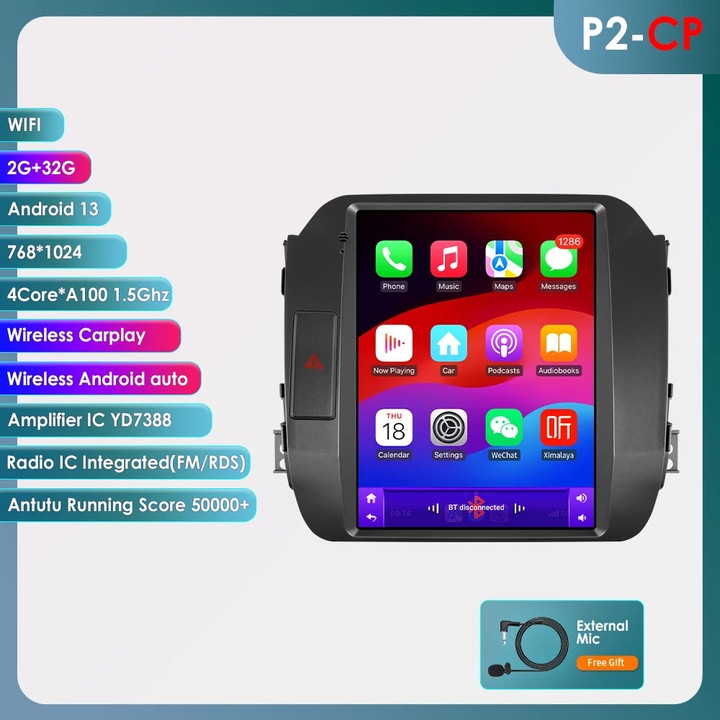Radio auto, Multimedia Player, Android 13, 9.7 inch, 4GB RAM, 64GB ROM ...