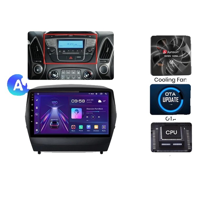 Navigatie GPS, 11.5", V1 Plus 4G, 32GB, touchscreen, conectivitate multimedia