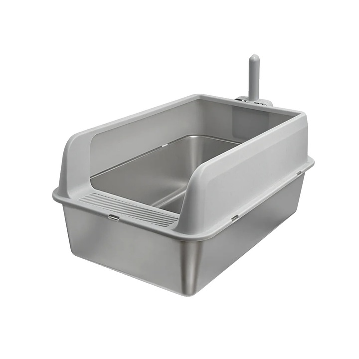 Litiere din otel inoxidabil, design durabil, usor de curatat, 33x52x29cm