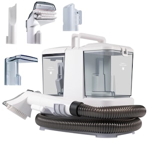 Aspirator portabil pentru covoare, 400W, 9kPa, 4-5 duze, 1.17m furtun, 0.8L rezervor curat, 0.5L rezervor apa murdara