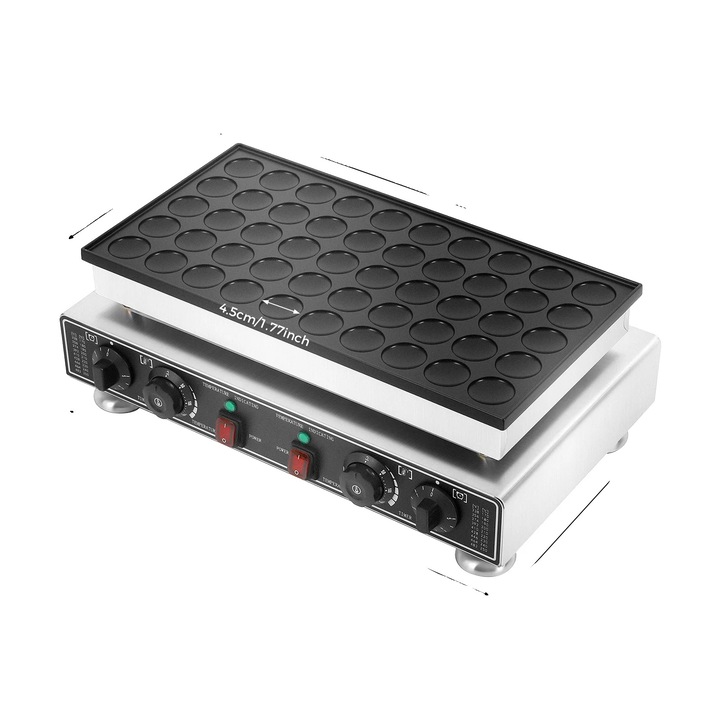 Тиган Octopus, Незалепващо покритие, Контрол на температурата в две зони, черен, 50 дупки