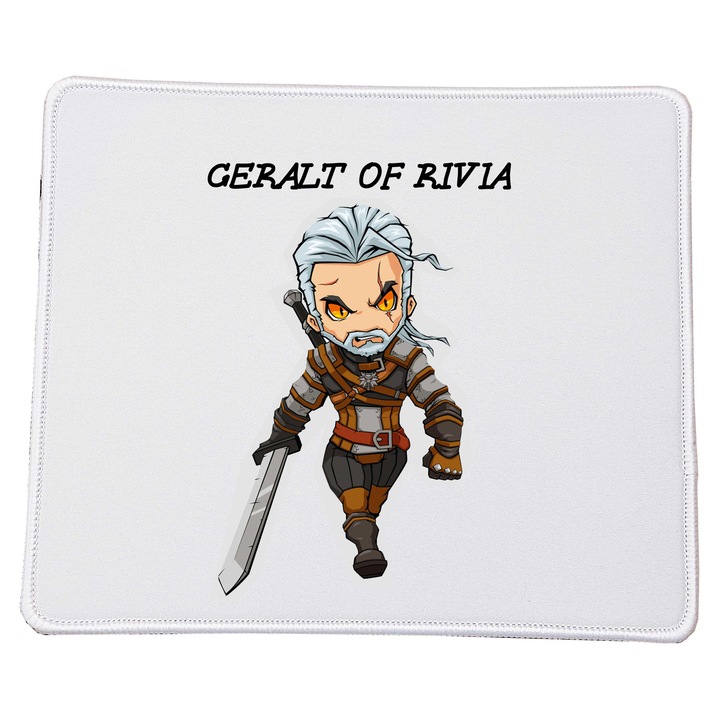Mousepad The Witcher No.2, 23x20cm, suprafata imprimata de calitate, baza din cauciuc antiderapant