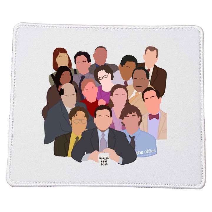Mousepad The Office No.4, 23x20cm, suprafata imprimata de calitate, baza din cauciuc antiderapant