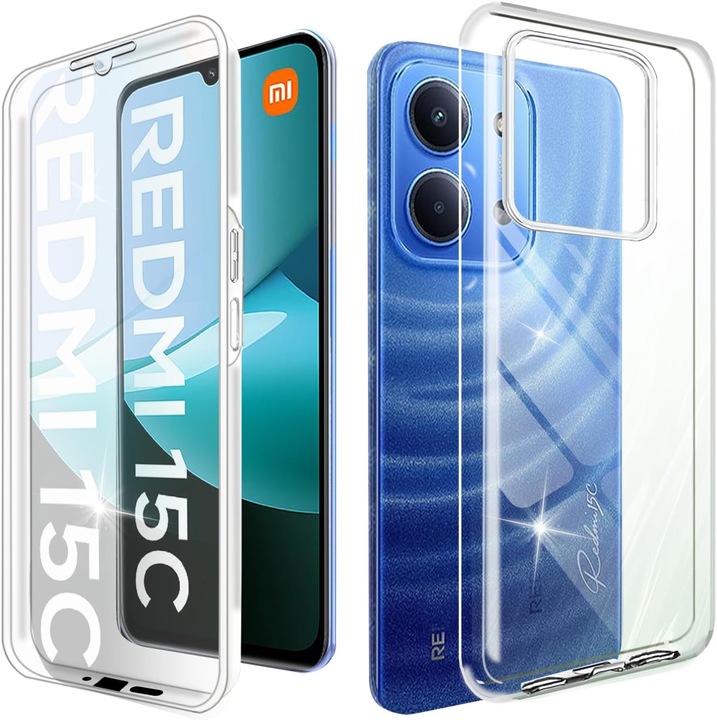 Husa 360 compatibila cu Xiaomi Redmi 15C - V2 Transparent fata si spate