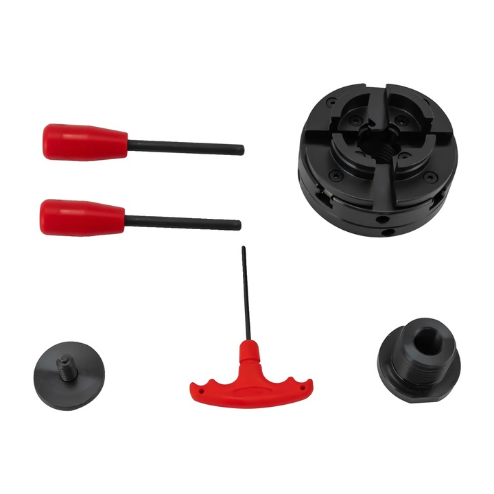 Mandrin cu 4 falci, constructie din otel, prindere precisa, negru