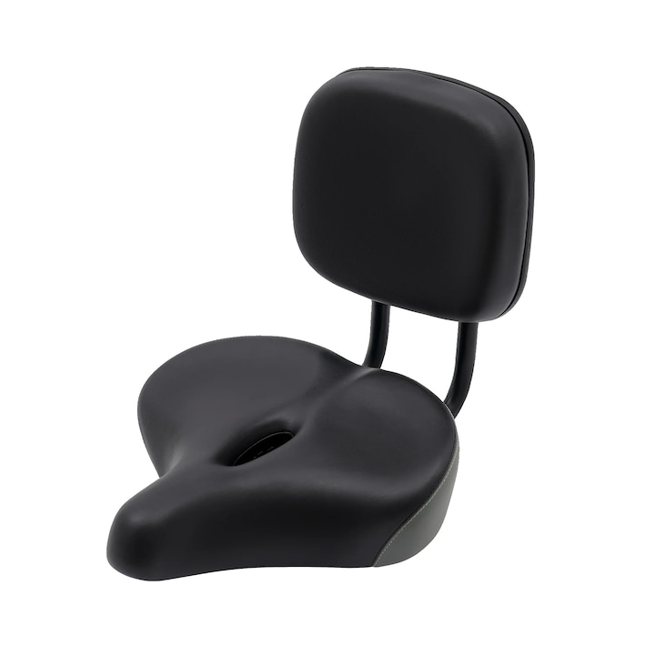 Scaun de bicicleta, spatar ajustabil, perne lata, negru, 33x30cm