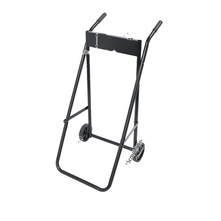 Carucior pentru motoare externe, design pliabil, capacitate 40 kg, negru, 47x40x90cm