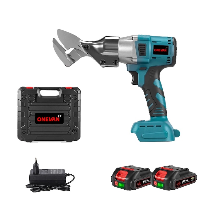 Електрическа ножица, 2 батерии, зарядно 1EU, висока скорост на рязане, капацитет на рязане 0-3MM, неръждаема стомана