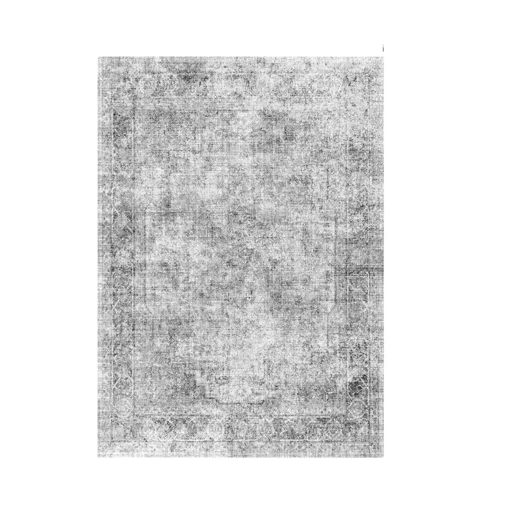 Килим, модерен дизайн, 6x9 фута, сив, перящ се