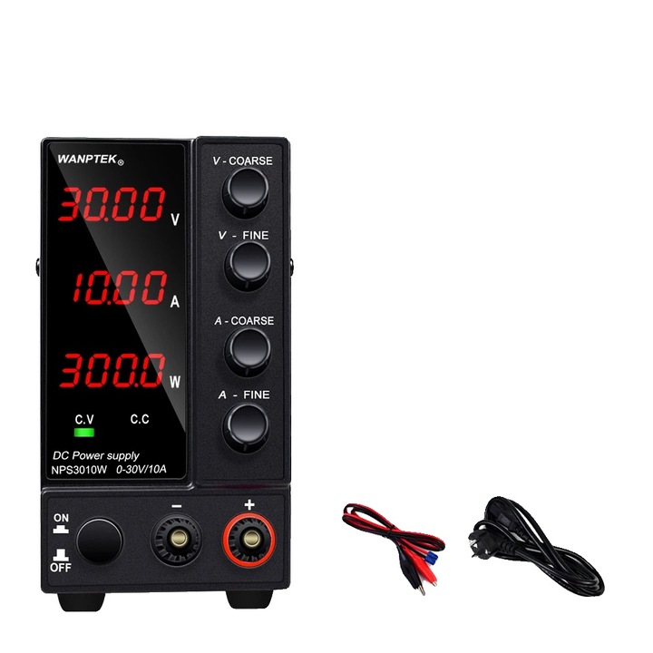 Sursa de alimentare DC, NPS3010W, 30V, 10A, 300W, display dublu