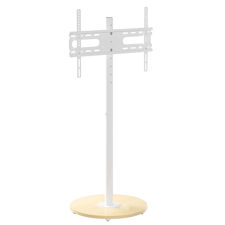 Suport TV mobil, ajustabil pe inaltime, design durabil, alb, 52x140cm, pentru televizoare 40-75 inch