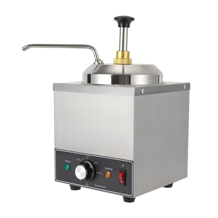 Dozator de sosuri, inox, 2L, 21x21x37cm, argintiu